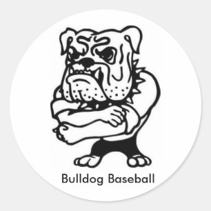 Bulldog-Baseball-Aufkleber Runder Aufkleber