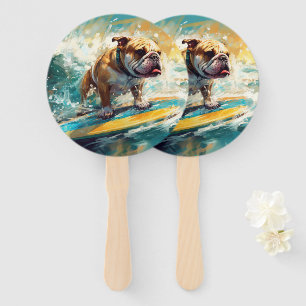 Bulldog Beach Surfen Malerei Fächer