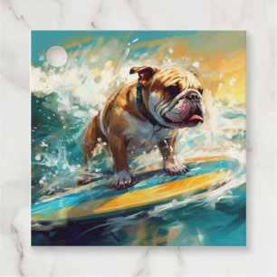 Bulldog Beach Surfen Malerei Geschenkanhänger
