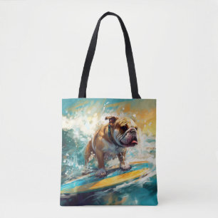 Bulldog Beach Surfen Malerei Tasche