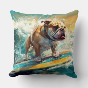 Bulldog Beach Surfgrafik Kissen