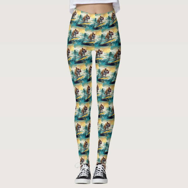 Bulldog Beach Surfgrafik Leggings (Vorderseite)