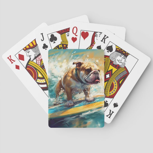 Bulldog Beach Surfgrafik Spielkarten (Rückseite)