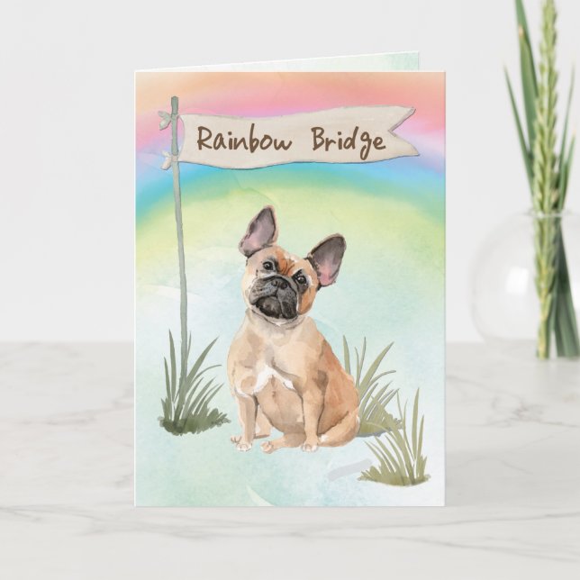 Bulldog-Beileid über Rainbow-Bridge Karte (Vorderseite)