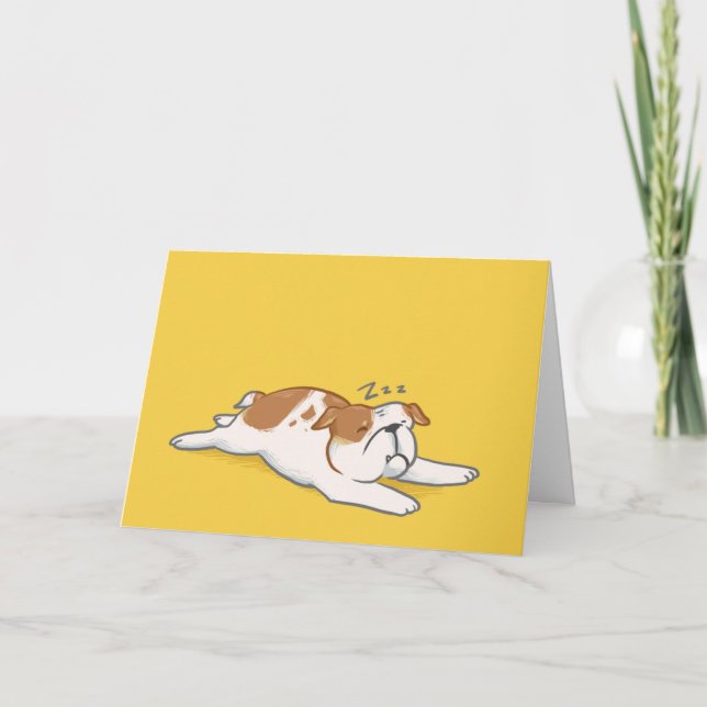 Bulldog Belated Birthday Card Karte (Vorderseite)