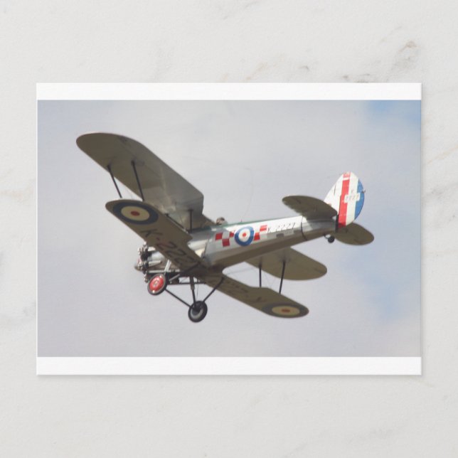 Bulldog Biplane Postkarte (Vorderseite)
