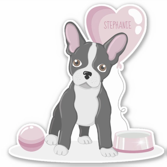Bulldog Birthday Aufkleber (Vorderseite)