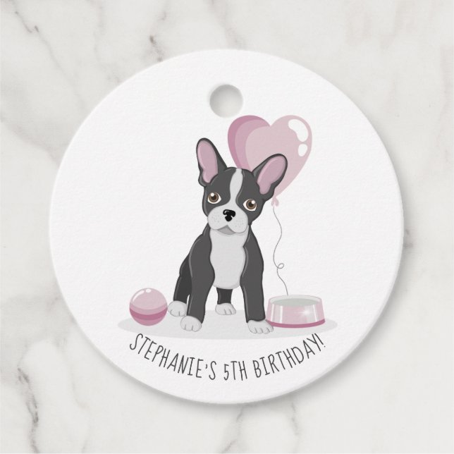 Bulldog Birthday Geschenkanhänger (Vorderseite)