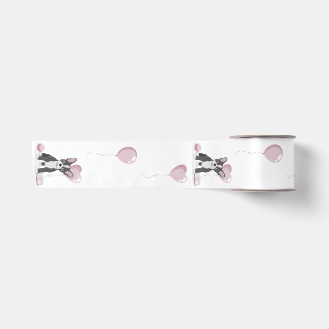 Bulldog Birthday Satinband (Vorderseite)