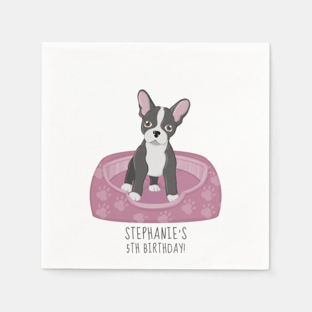 Bulldog Birthday Serviette (Vorderseite)