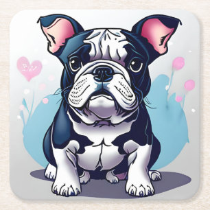 Bulldog Bliss Rechteckiger Pappuntersetzer