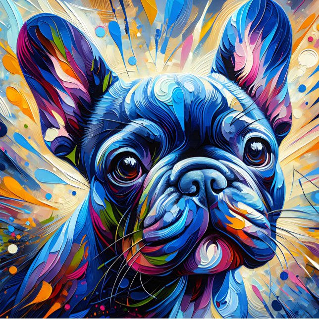 Bulldog Blue Acrylic Print | Farblich (Von Creator hochgeladen)