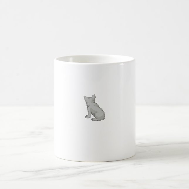 Bulldog Blue Französischer Bulldog White Pixel Kaffeetasse (Mittel)