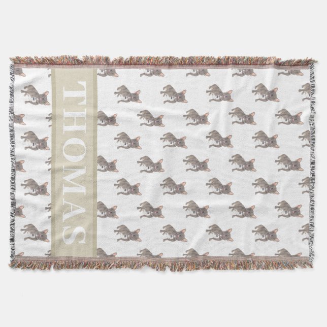 Bulldog (Blue Gray Silver Chocolate Lilac) Decke (Vorderseite)