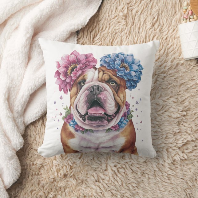 Bulldog Blume Crossover Print Kissen (Decke)
