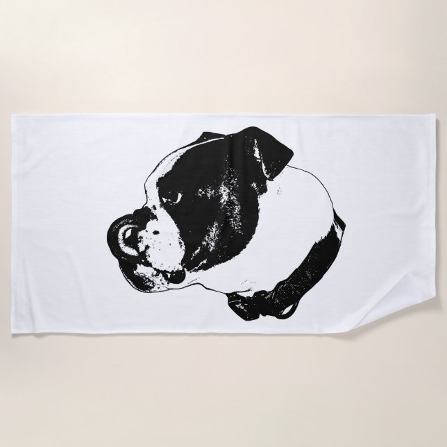 Bulldog Bold Vector Towel Strandtuch (Vorderseite)
