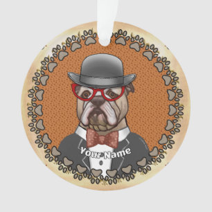 Bulldog-Brille Ornament
