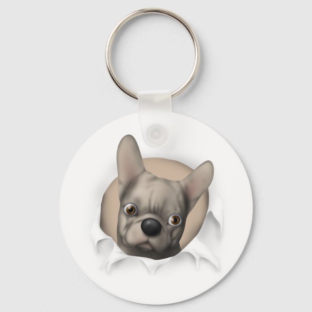Bulldog (Buff) bricht aus Schlüsselanhänger (Vorderseite)