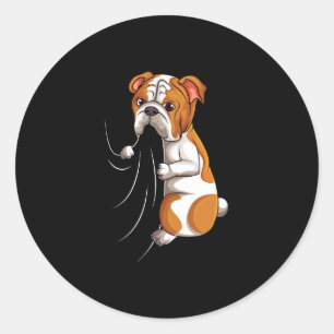 Bulldog-Bully-Hunde-Mädchen Frauen Kinder 1 Runder Aufkleber