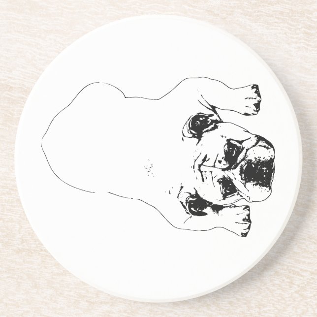 Bulldog-Cheertischmatte Getränkeuntersetzer (Vorne)