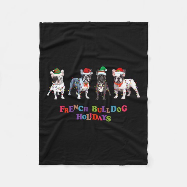 Bulldog Christmas2 Fleecedecke (Vorderseite)
