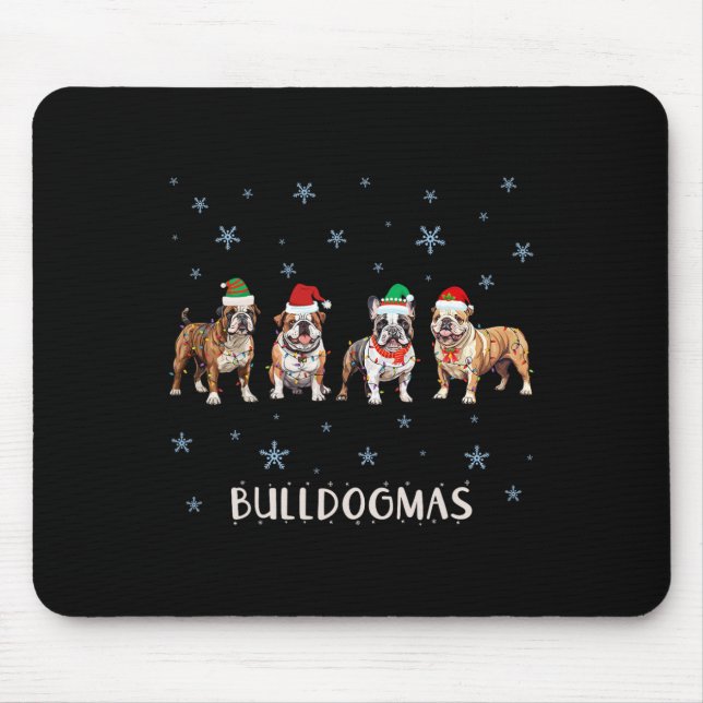 Bulldog Christmas Mousepad (Vorne)
