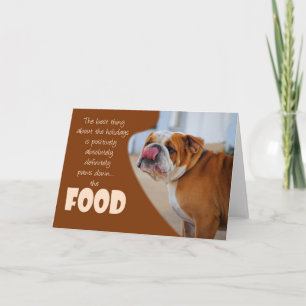 Bulldog Christmas Thanksgiving Carte Humour de Noë