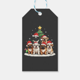Bulldog Christmas Tree Weihnachtsmannmütze Welpe L Geschenkanhänger