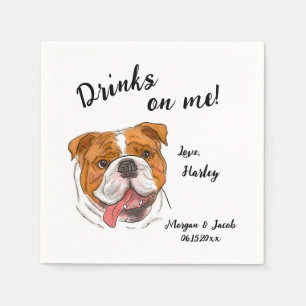 Bulldog Cocktail Napkin Serviette