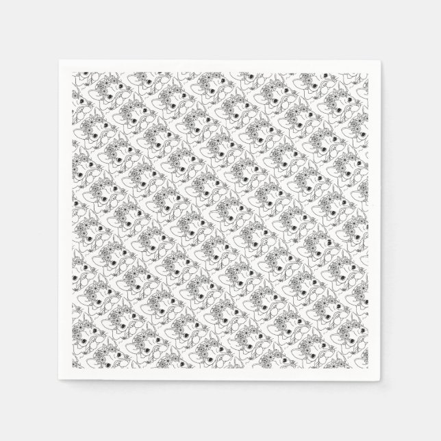 Bulldog-Cocktail Napkins 4,75x4,75" Serviette (Vorderseite)