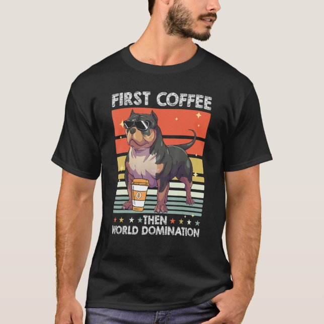 Bulldog Coffee Breed Dog   Pet American Bully T-Shirt (Vorderseite)
