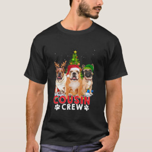 Bulldog Cousin Crew Weihnachtsbaum Boys Girls Merr T-Shirt