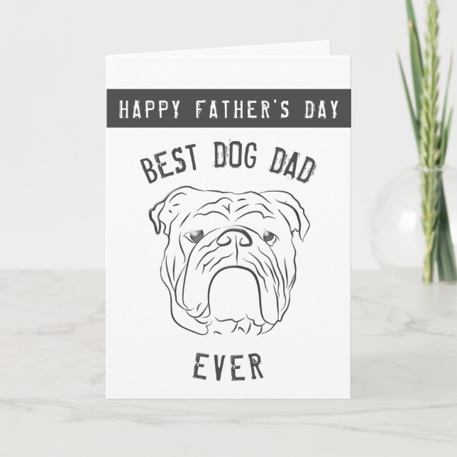 Bulldog , der beste Hund aller Zeiten, glücklicher Karte (Vorderseite)