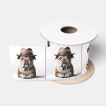 Bulldog, der eine Fedora trägt