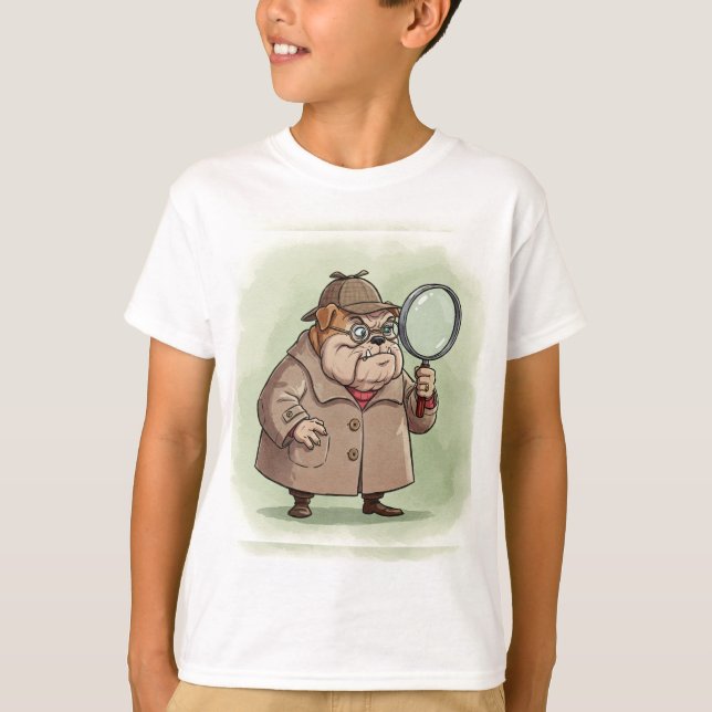 Bulldog Detektiv von Natasha Us T-Shirt (Vorderseite)