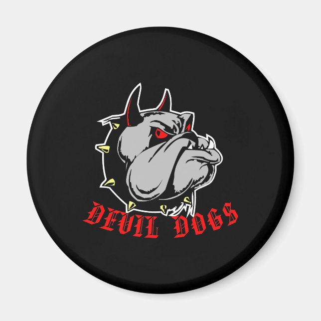 Bulldog Devil Hunde Black Magnet (Vorne)