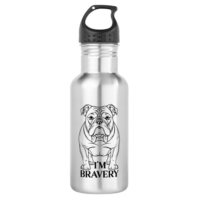 Bulldog Dog Edelstahlflasche (Vorderseite)