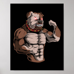 Bulldog Dog Powerlifter Strongman Weightlift Gy Poster