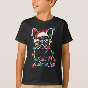 Bulldog Dog Tree Weihnachtslicht Pajama Boys Girl T-Shirt