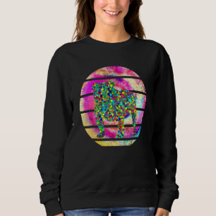 Bulldog Dot Day Tie Dye Hund Frauen Jungen Kinder Sweatshirt