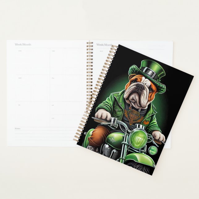 Bulldog Driving Bike St. Patrick's Day (Devant avec enveloppe)
