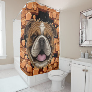 Bulldog-Duschvorhang Duschvorhang