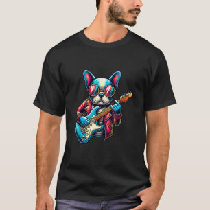 Bulldog Electric Gitarre Funny Dog Rock Band T-Shirt