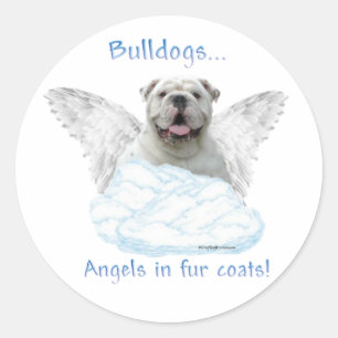Bulldog-Engel in Fellkleber Runder Aufkleber