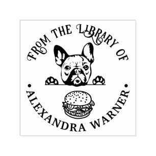 Bulldog Eying Burger Bibliotheksname Permastempel