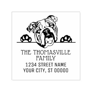 Bulldog Face Dog Name Rücksendeadresse Embosser Permastempel