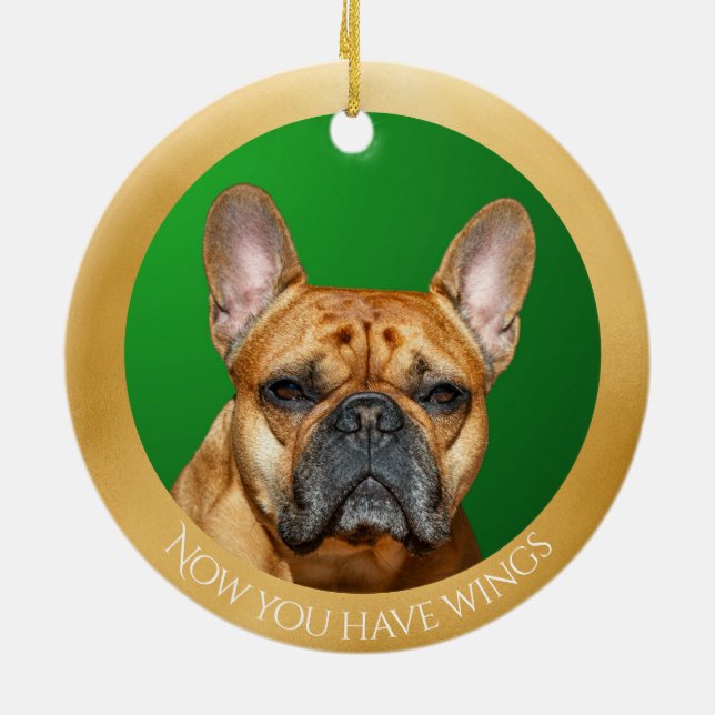Bulldog Fagel Personalisiert Keramik Ornament (Hinten)