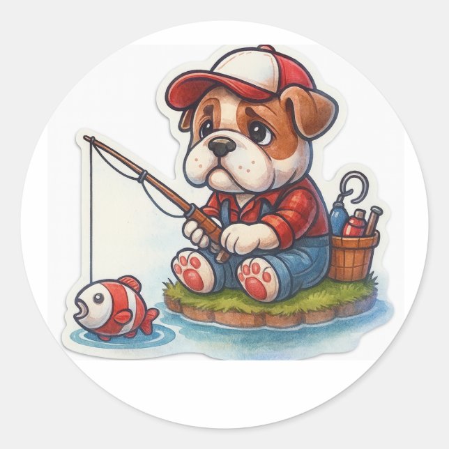 Bulldog Fishing Sticker (Devant)