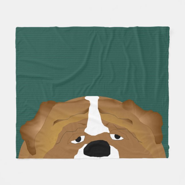 Bulldog Fleece Blanket (Vorderseite (Horizontal))