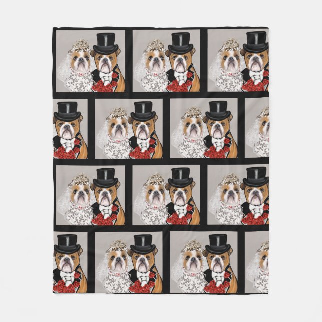 Bulldog Fleecedecke (Vorderseite)